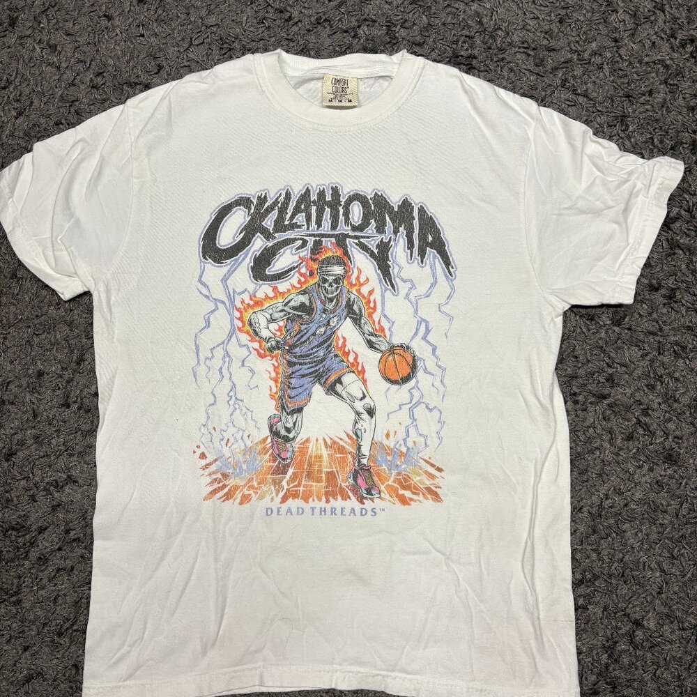 Vintage Oklahoma City Thunder DeadThreads T-Shirt (Size Medium) White